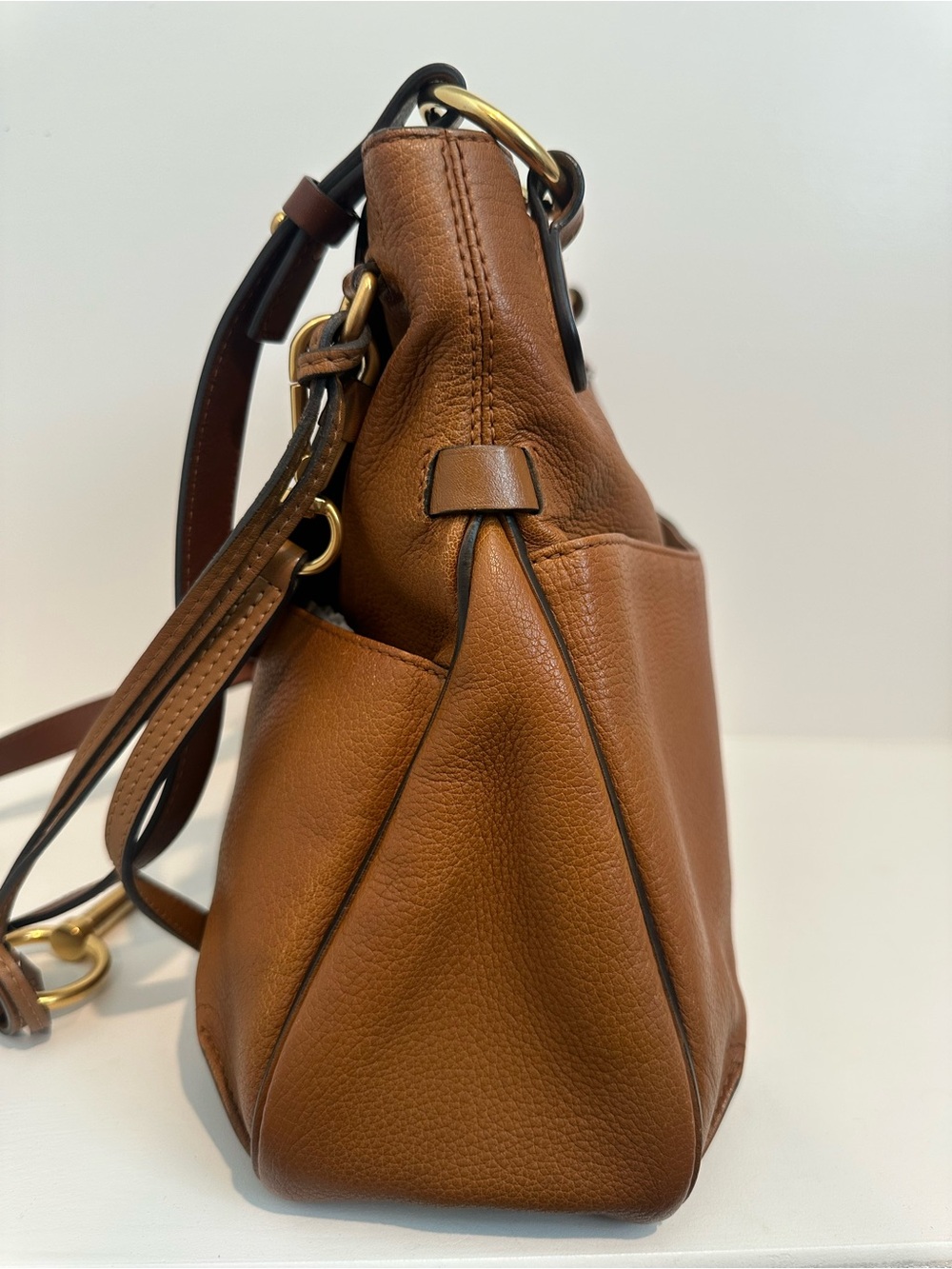 AUTHENTIC Chloe Lexa medium shoulder bag in tan leather - Picture 6 of 17
